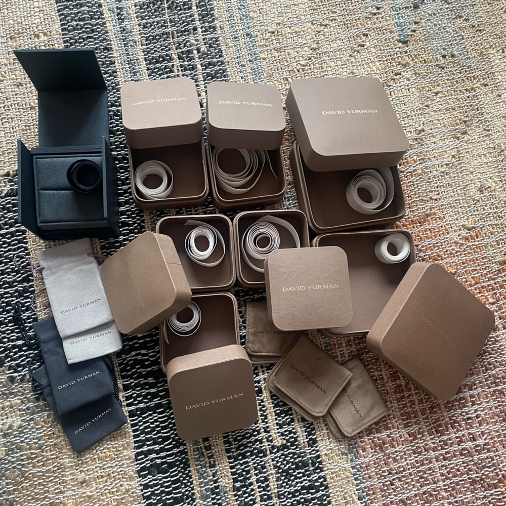 David Yurman Boxes with Ribbons and pouches (Full Lot)